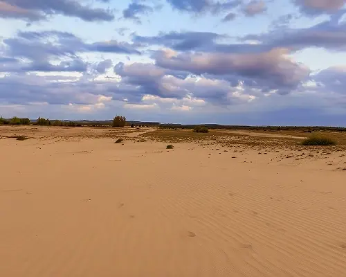 Zdjęcie Pustyni Błędowskiej z lotu ptaka, nieopodal Jurajskich Jurt w Golczowicach